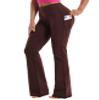BUBBLELIME 29"/31"/33"/35" 4 Styles Women's Bootcut Yoga Pants Tummy Control - Side Pockets_MAHOGANYMAROON M_35" Inseam view 1