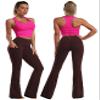 BUBBLELIME 29"/31"/33"/35" 4 Styles Women's Bootcut Yoga Pants Tummy Control - Side Pockets_MAHOGANYMAROON M_35" Inseam view 3
