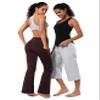 BUBBLELIME 29"/31"/33"/35" 4 Styles Women's Bootcut Yoga Pants Tummy Control - Side Pockets_MAHOGANYMAROON M_35" Inseam view 4