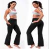 BUBBLELIME Side Pockets High Waist Bootlegs JetBlack XS_31" Inseam view 2