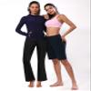 BUBBLELIME Side Pockets High Waist Bootlegs JetBlack XS_31" Inseam view 4