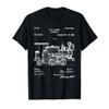 1886 Locomotive Steam Train - Retro Patent Blueprint Gift T-Shirt view 1