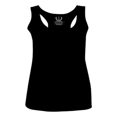 0115. Skeleton Shaka Good Vibes Graphic Vintage Surf Bones Hand Women's Tank Top Racerback (Black, X Small)