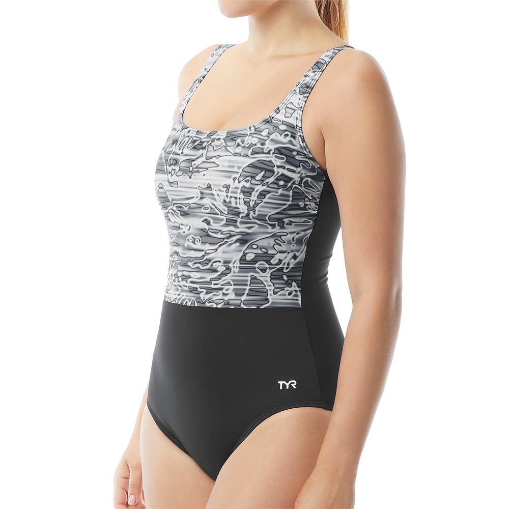TYR Lucid Scoop Neck Controlfit, Black, 20