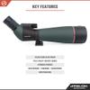Athlon Optics Talos 20-60x80 Spotting Scope with Tirpod and Carrying Case - Angled, Charcoal Grey view 3