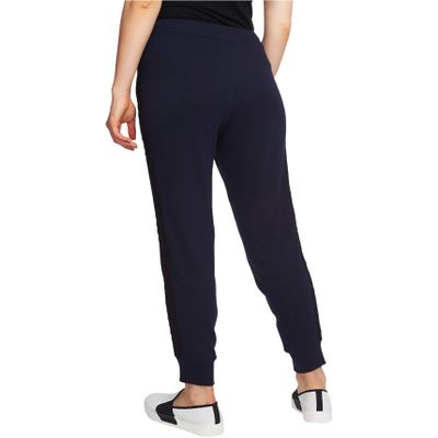 1.STATE Womens Lace Trim Casual Jogger Pants, Blue, Small
