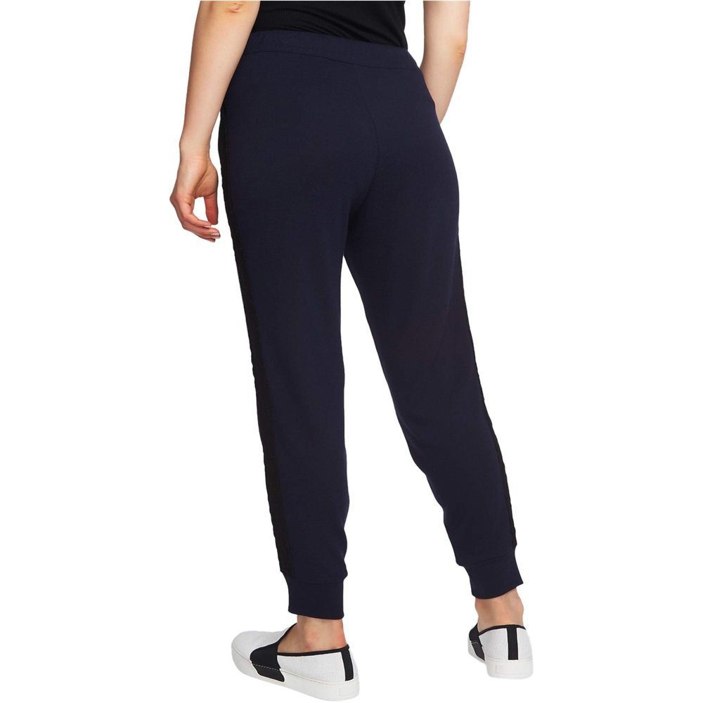 1.STATE Womens Lace Trim Casual Jogger Pants, Blue, Small