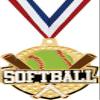 Crown Awards 2 1/4" Royal Softball Medals, Gold Softball Medal with Free Neck Ribbon, 100 Pack view 1
