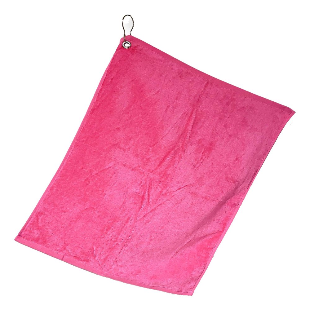 101 BEACH Cotton Golf Bag Towel with Clip (Pink)