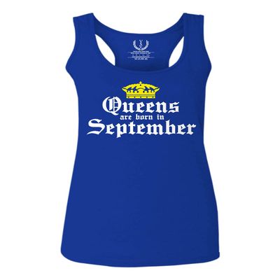 0107. It's is My Birthday Gift Queens are Born in September 20th 30th 40th 50th Women's Tank Top Racerback (Royal X Small)