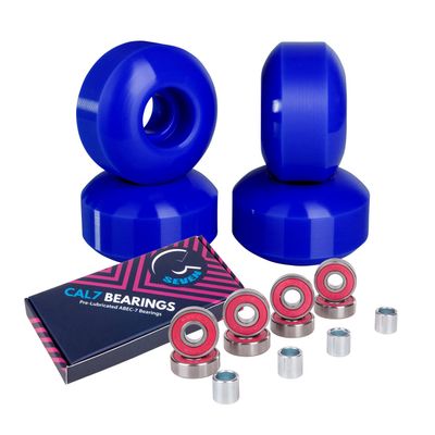 Cal 7 52mm Skateboard Wheels with Bearings (Blue)
