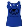 0143. Spartan Molon Labe Military Patriotic Greek Helment Graphic Women's Tank Top Racerback (Royal Medium) view 1