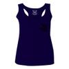 0115. Skeleton Shaka Good Vibes Graphic Vintage Surf Bones Hand Women's Tank Top Racerback (Navy Blue, X Small) view 1
