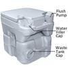 HongK- 5 Gallon 20L Portable Toilet Flush Travel Camping Commode Potty Outdoor/Indoor view 4