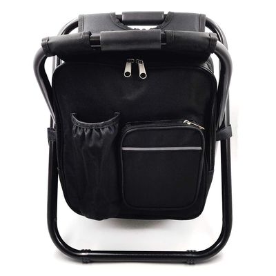 SMT- Folding Stool Insulated Cooler Bag Backpack Chair Beach Fishing Camping Hiking