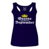 0107. It's is My Birthday Gift Queens are Born in September 20th 30th 40th 50th Women's Tank Top Racerback (Navy Blue, X Small) view 1