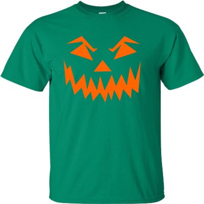 Go All Out XX-Large Kelly Green Adult Scary Pumpkin Jack O' Lantern Halloween T-Shirt