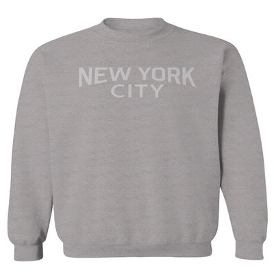0102. Cool Vintage Retro Graphic New York City NYC Lenon NY Men's Crewneck Sweatshirt (Light Gray Large)