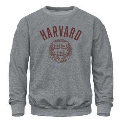Barnesmith Harvard University Ivy League Crewneck Sweatshirt, Unisex, Heritage Logo, Charcoal Grey, XX-Large