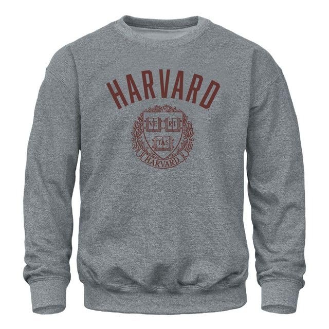 Barnesmith Harvard University Ivy League Crewneck Sweatshirt, Unisex, Heritage Logo, Charcoal Grey, XX-Large
