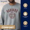 Barnesmith Harvard University Ivy League Crewneck Sweatshirt, Unisex, Heritage Logo, Charcoal Grey, XX-Large view 3