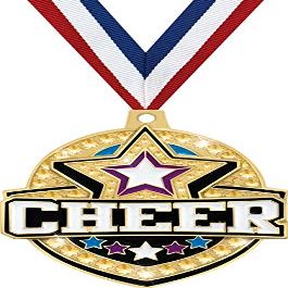 Crown Awards 2 1/4" Royal Cheer Medals, Gold Cheer Medal with Free Neck Ribbon