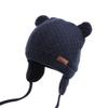 BAVST Baby Toddler Winter Beanie Warm Boys Girls Earflap Hat Infant Knit Caps Cute Bear Soft Cotton Lining for 0-36M (Navy, S(0-6M)) view 4