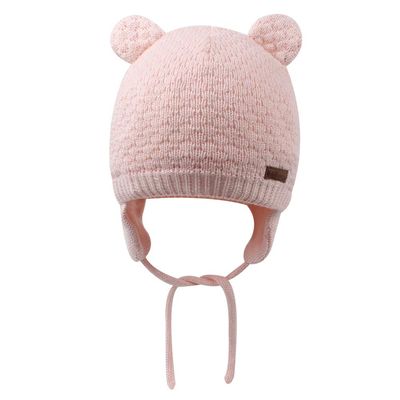 BAVST Baby Toddler Winter Beanie Warm Boys Girls Earflap Hat Infant Knit Caps Cute Bear Soft Cotton Lining for 0-36M (Pink, S(0-6M))