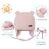 BAVST Baby Toddler Winter Beanie Warm Boys Girls Earflap Hat Infant Knit Caps Cute Bear Soft Cotton Lining for 0-36M (Pink, S(0-6M)) view 2