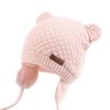 BAVST Baby Toddler Winter Beanie Warm Boys Girls Earflap Hat Infant Knit Caps Cute Bear Soft Cotton Lining for 0-36M (Pink, S(0-6M)) view 4