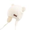 BAVST Baby Toddler Winter Beanie Warm Boys Girls Earflap Hat Infant Knit Caps Cute Bear Soft Cotton Lining for 0-36M (White, M(6-12M)) view 4