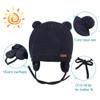 BAVST Baby Toddler Winter Beanie Warm Boys Girls Earflap Hat Infant Knit Caps Cute Bear Soft Cotton Lining for 0-36M (Navy, M(6-12M)) view 2