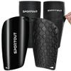 Sportout Soccer Shin Guards - Shin Guards Soccer Kids Youth Adult Protective Shin Pads with Sleeves and Insert Pocket for Boys Girls for Age 4-6, 6-8, 8-10,10-12,12-14,14-Adult (Black-1, M) view 1