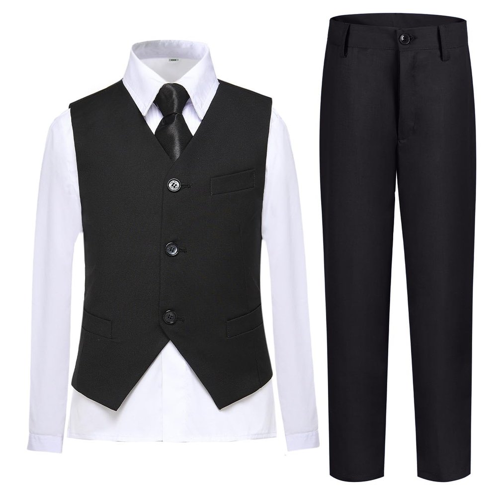 Suits for Kids,Toddler Boys Slim Fit Black Suit Set Dress Outfit Wedding Clothes Size 5
