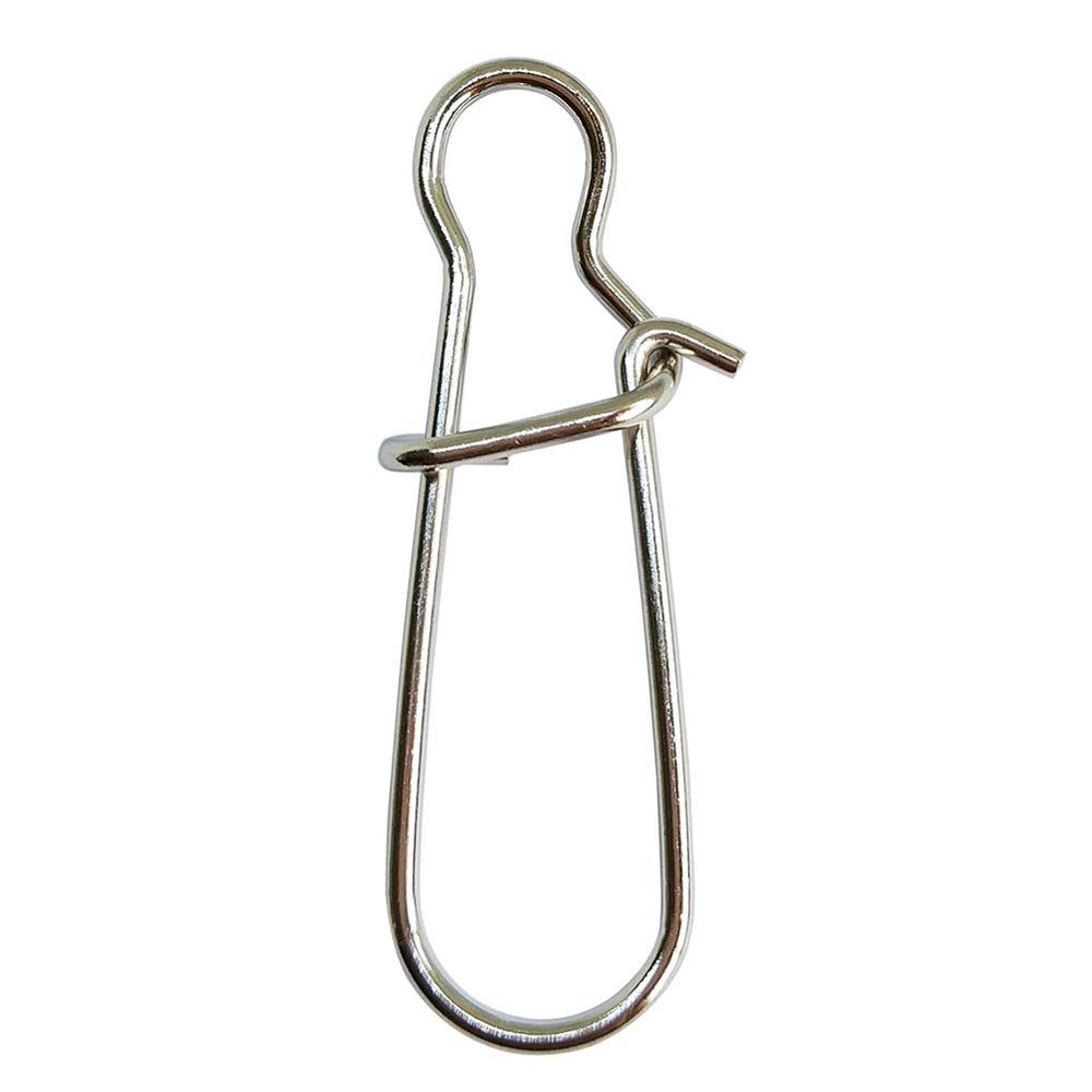 100pcs Fishing Duo-Lock Snap, Hooked Snap Freshwater Saltwater Stainless Solid Wires Quick Change Safe Lock (5#-1.14"/83LB-100PCS)