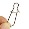 100pcs Fishing Duo-Lock Snap, Hooked Snap Freshwater Saltwater Stainless Solid Wires Quick Change Safe Lock (5#-1.14"/83LB-100PCS) view 4