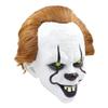 Brown Hair Clown Latex Mask Horror Party Decoration Props Scary Halloween Full Headpiece view 2