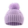 JANGANNSA Twist Knit Baby Beanie Hat Winter Earflap War Hat for Boys Infant Toddler Girls with Pompom (Purple, S) view 2