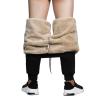 MANLUODANNI Men's Fleece Jogger Pants Sherpa Lined Sweatpants Winter Warm Thick Track Trousers Black-2XL view 1
