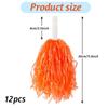 Faxco 12Pack Cheerleading Pom Poms Plastic Pom Poms Sports with Baton Handle Dance Cheer for Rooters Cheering Squard Cheering Team Game Football Basketball Club Stage Performance Celebration (Orange) view 2