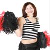 Pangda 12 Pack Cheerleading Pom Poms Sports Dance Cheer Plastic Pom Poms for Sports Team Spirit Cheering(Red and Black) view 2