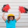 Pangda 12 Pack Cheerleading Pom Poms Sports Dance Cheer Plastic Pom Poms for Sports Team Spirit Cheering(Red and Black) view 3