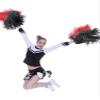 Pangda 12 Pack Cheerleading Pom Poms Sports Dance Cheer Plastic Pom Poms for Sports Team Spirit Cheering(Red and Black) view 4