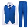 Lycody Suits for Kids Slim Fit Suit Vest Dress Pants White Shirt and Tie Boy Size 4T Tuxedo Royal Blue view 1