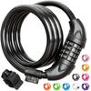 Titanker Bike Lock, Bicycle Lock 4 Feet Cable Lock 1/2 Inch Resettable Bike Locks Combination with Mounting Bracket, Bike Accessories for Bicycle, Electric Scooter, Motorcycle, Black view 1