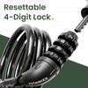 Titanker Bike Lock, Bicycle Lock 4 Feet Cable Lock 1/2 Inch Resettable Bike Locks Combination with Mounting Bracket, Bike Accessories for Bicycle, Electric Scooter, Motorcycle, Black view 2