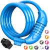 Titanker Bike Lock, Bicycle Lock 4 Feet Cable Lock 1/2 Inch Resettable Bike Locks Combination with Mounting Bracket, Bike Accessories for Bicycle, Electric Scooter, Motorcycle, Blue view 1