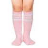 Durio Kids Soccer Socks Cotton Sports Socks Knee High Tube Socks for Boys and Girls Pink w White view 1