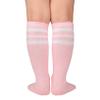 Durio Kids Soccer Socks Cotton Sports Socks Knee High Tube Socks for Boys and Girls Pink w White view 3