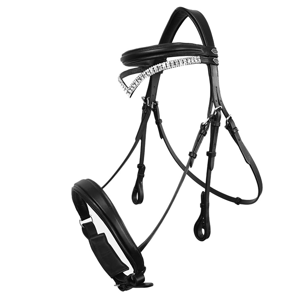 Whitaker Lynton Leather Snaffle Bridle with Spare Browband (Pony) (Black)